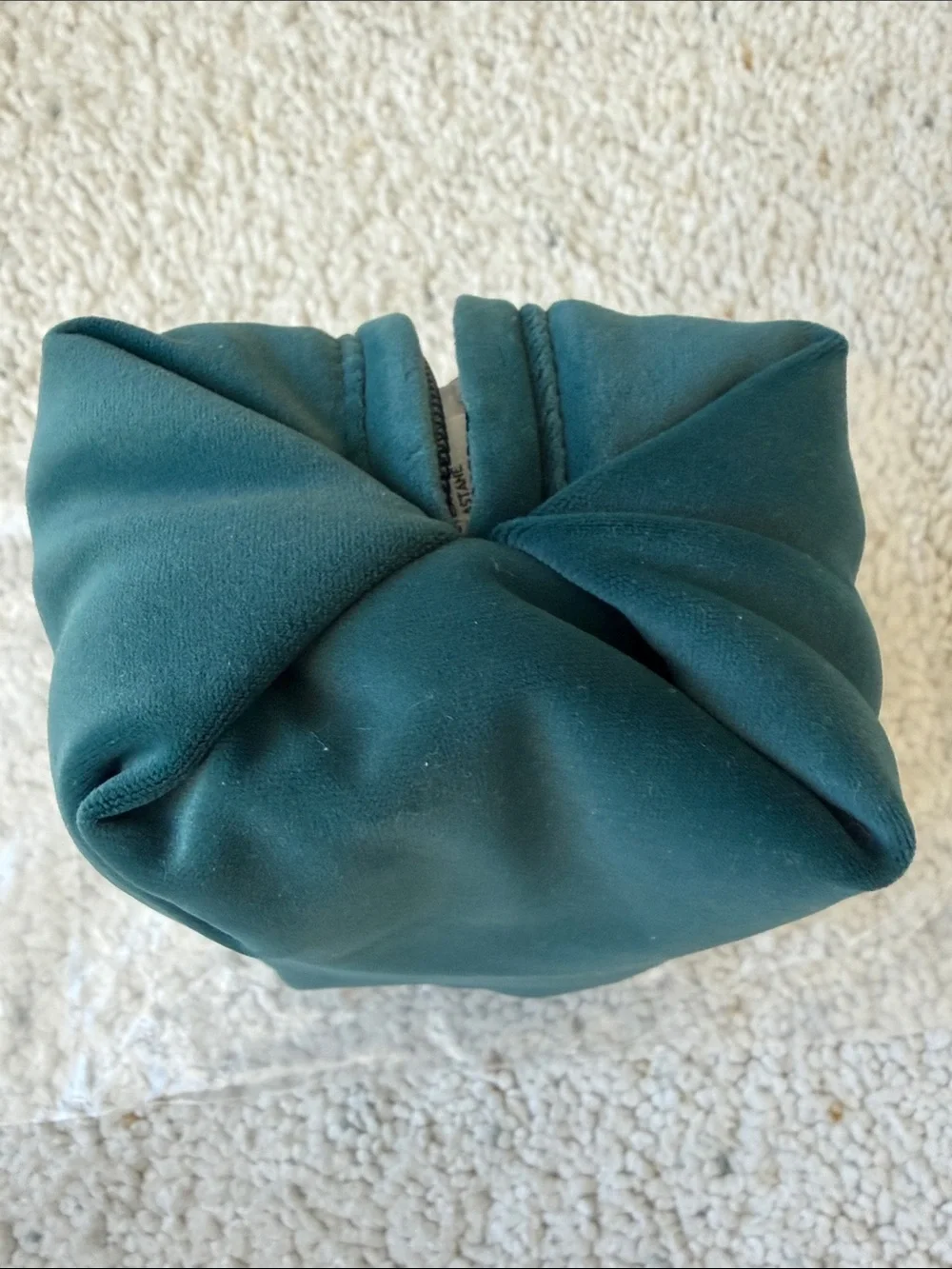 lululemon athletica Deep Emerald Velvet Cosmetic Case with Gold Logo